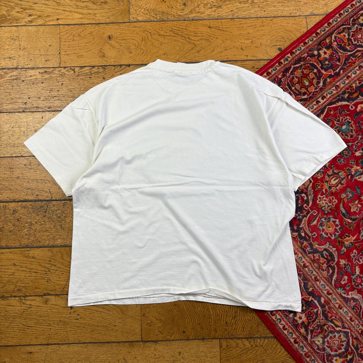 Vintage 90s Funny Sunburnt White Boxy Single Stitch Graphic T-Shirt - XL