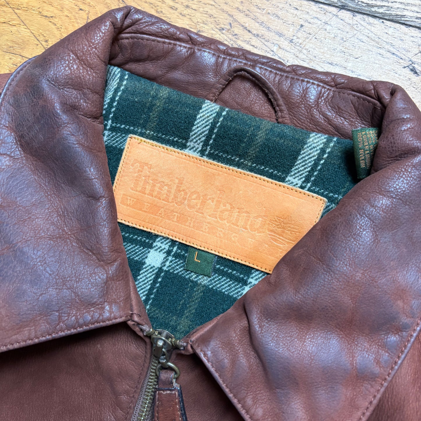 Vintage Timberland Brown Leather Jacket - L