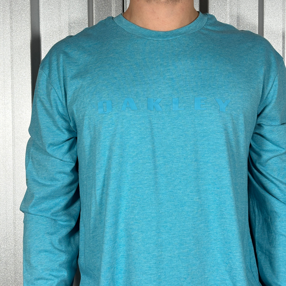 Oakley Blue Long Sleeve Sports T Shirt - 2XL