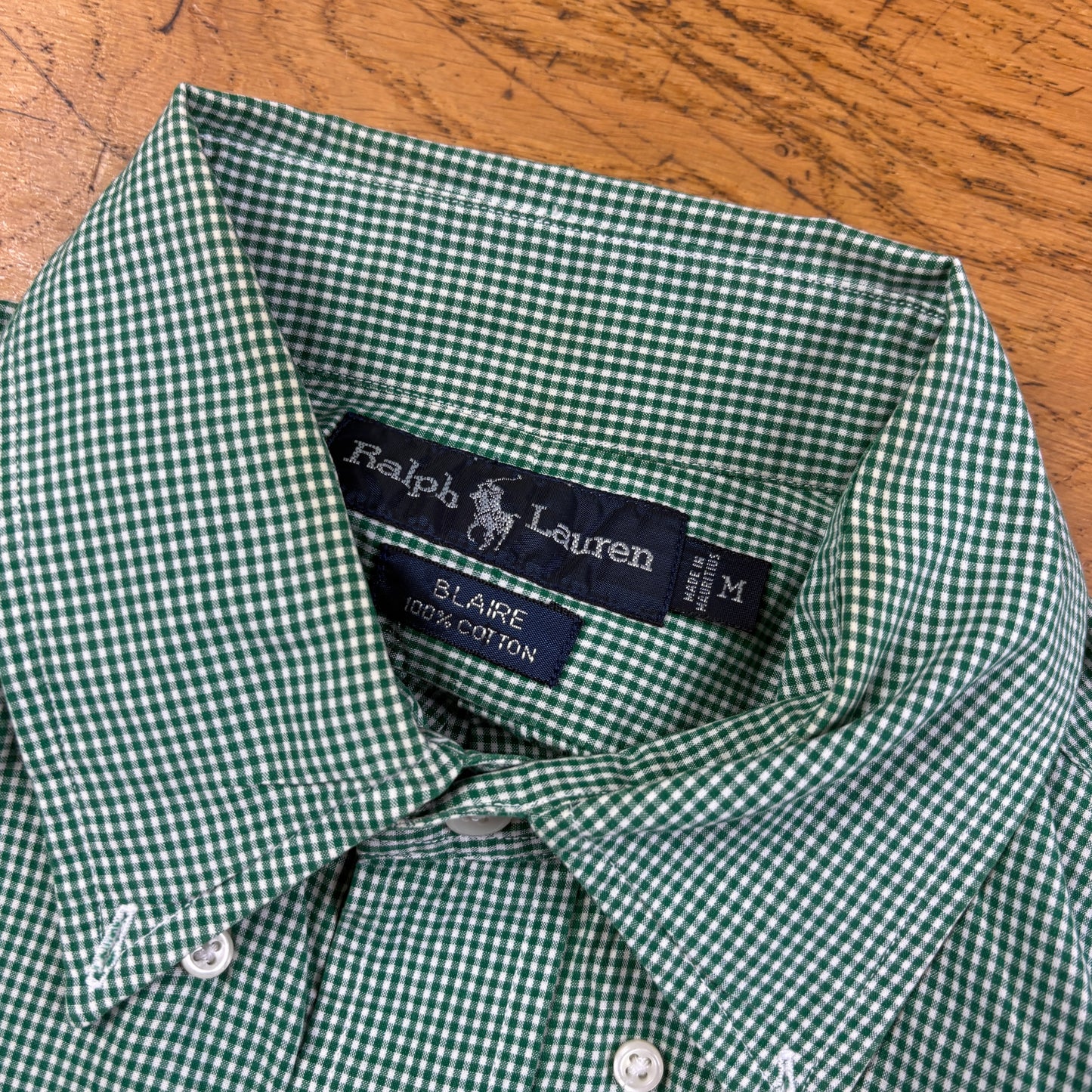 Vintage Ralph Lauren Green Check Embroidered Shirt - XL