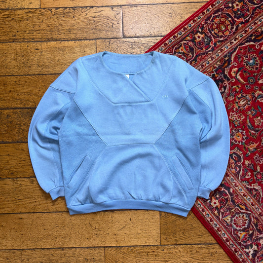 Vintage 90s Adidas Blue Womens Embroidered Sweatshirt - Size 8/10