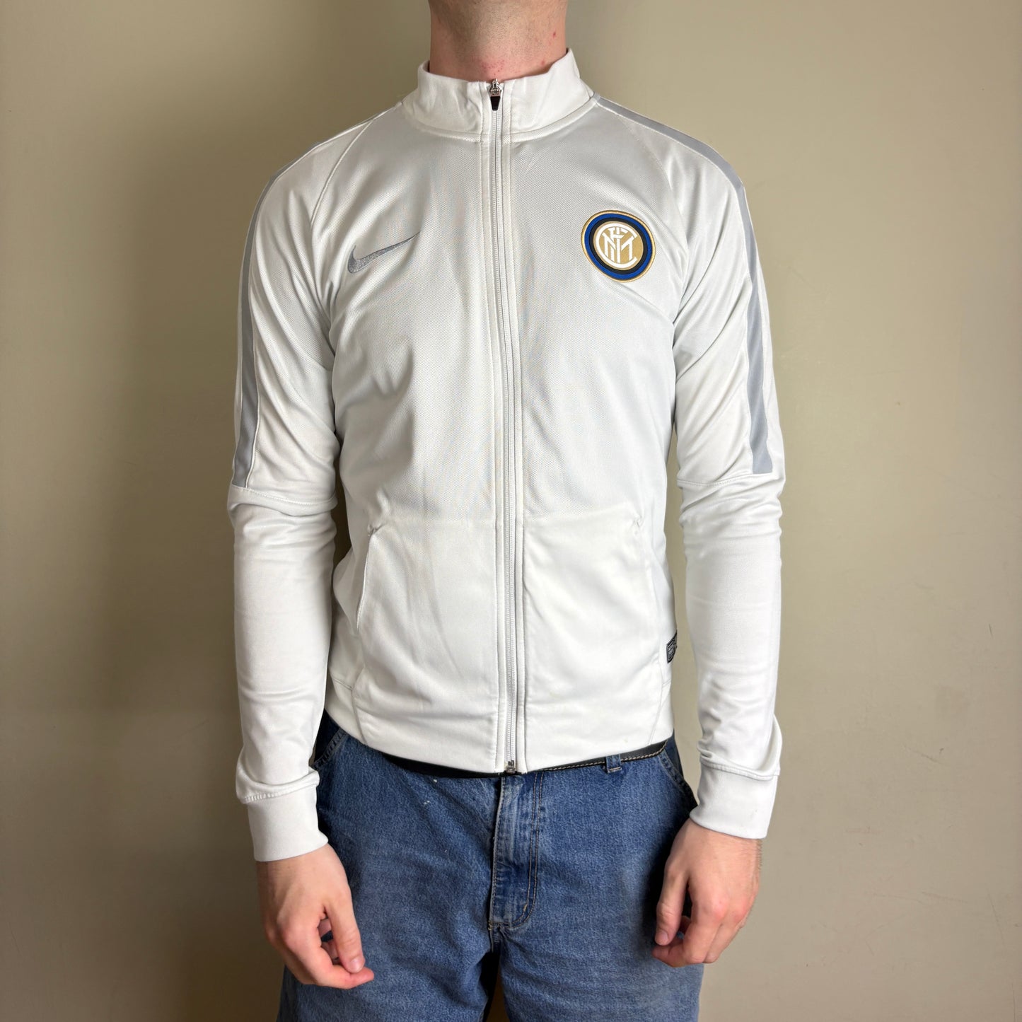 Vintage Nike Inter Milan White Football Tracksuit Track Jacket - S