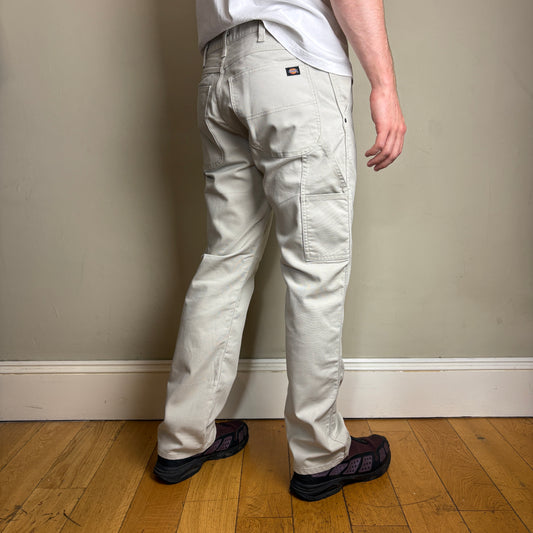 Vintage Dickies White Cream Workwear Carpenter Baggy Trousers - 34R
