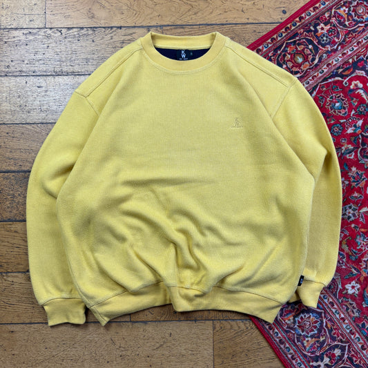 Vintage 90s Key West Yellow Ribbed Embroidered Sweatshirt - XL