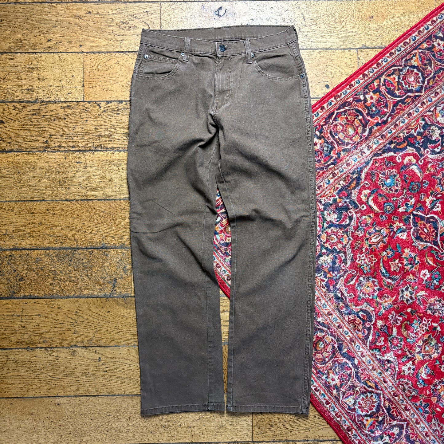Vintage Dickies Workwear Carpenter Brown Baggy Trousers - 30S