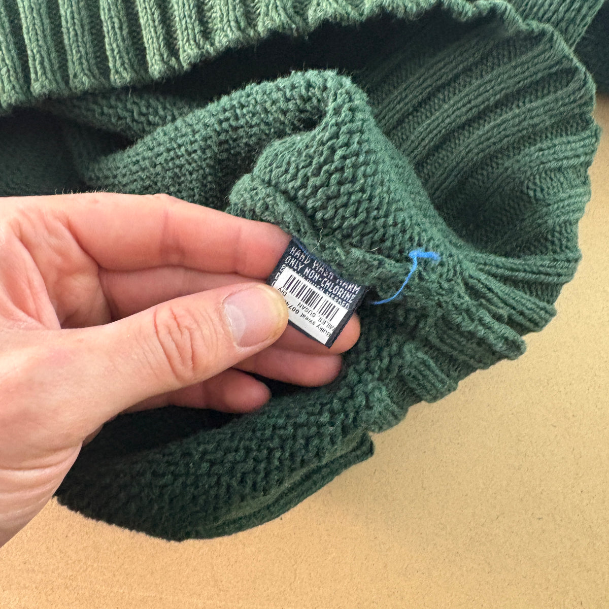 Vintage Ralph Lauren Green Crewneck Knit Embroidered Sweatshirt - XL