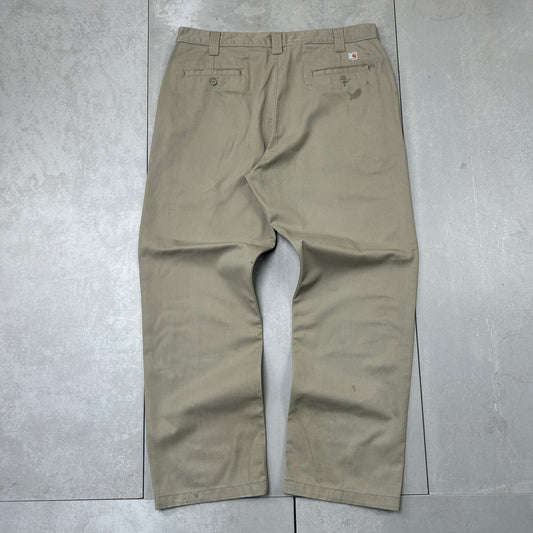 Vintage Carhartt Cream Workwear Carpenter Baggy Trousers - 38