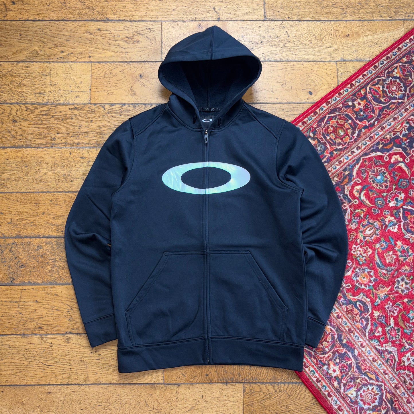 Vintage Oakley Black Sports Hoodie Zip Sweatshirt - S