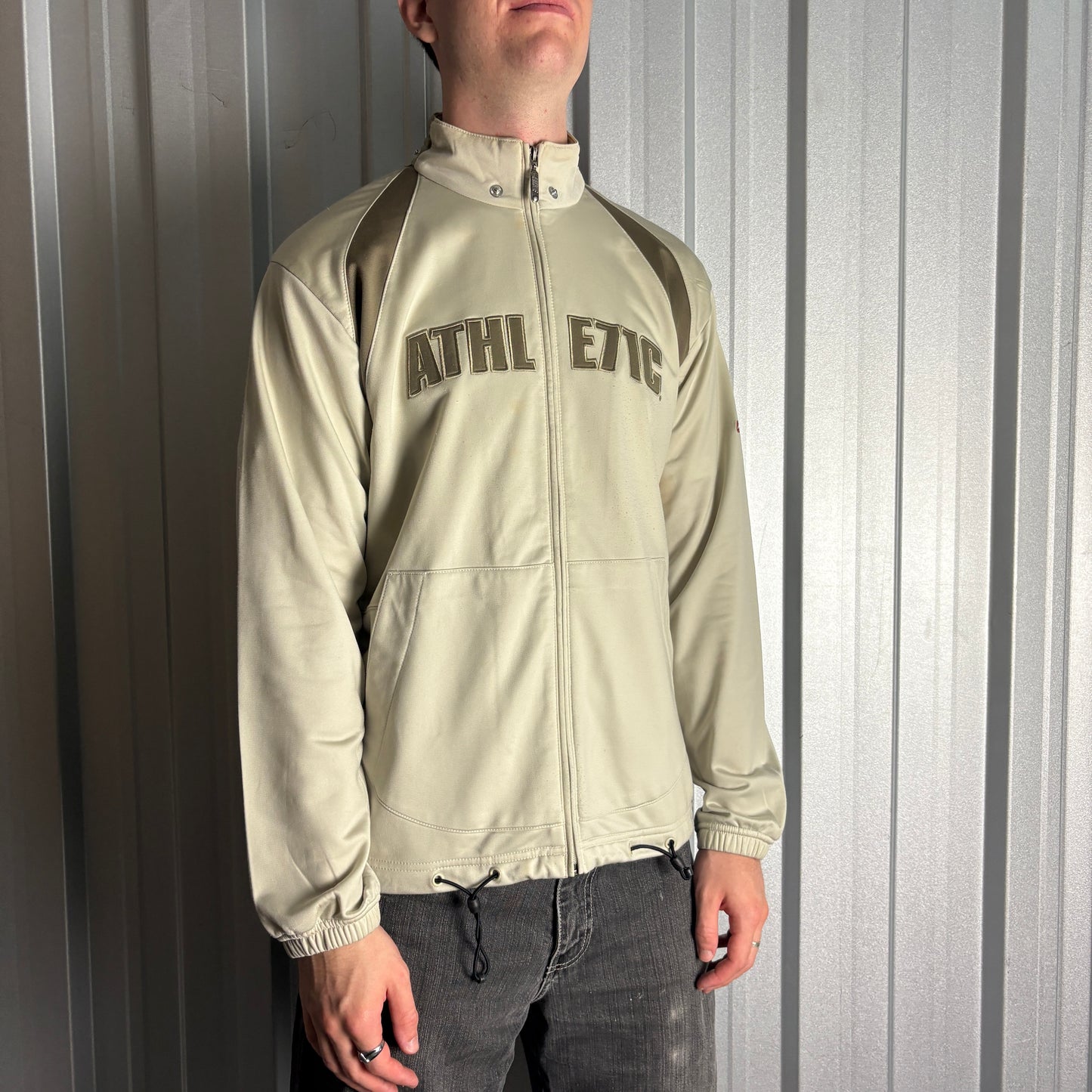 Vintage Nike Y2K 00s Gold Cream Tracksuit Track Jacket - M