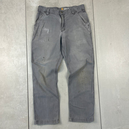 Vintage Carhartt Grey Workwear Carpenter Straight Trousers - 32