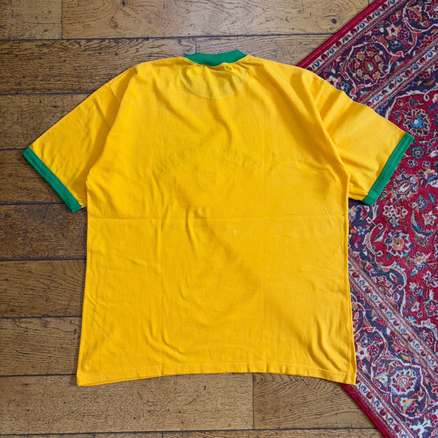 Vintage Brazil Yellow Embroidered Graphic T-Shirt - L