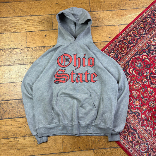 Vintage 90s Lee Ohio State USA College Grey Hoodie Sweatshirt -  XL