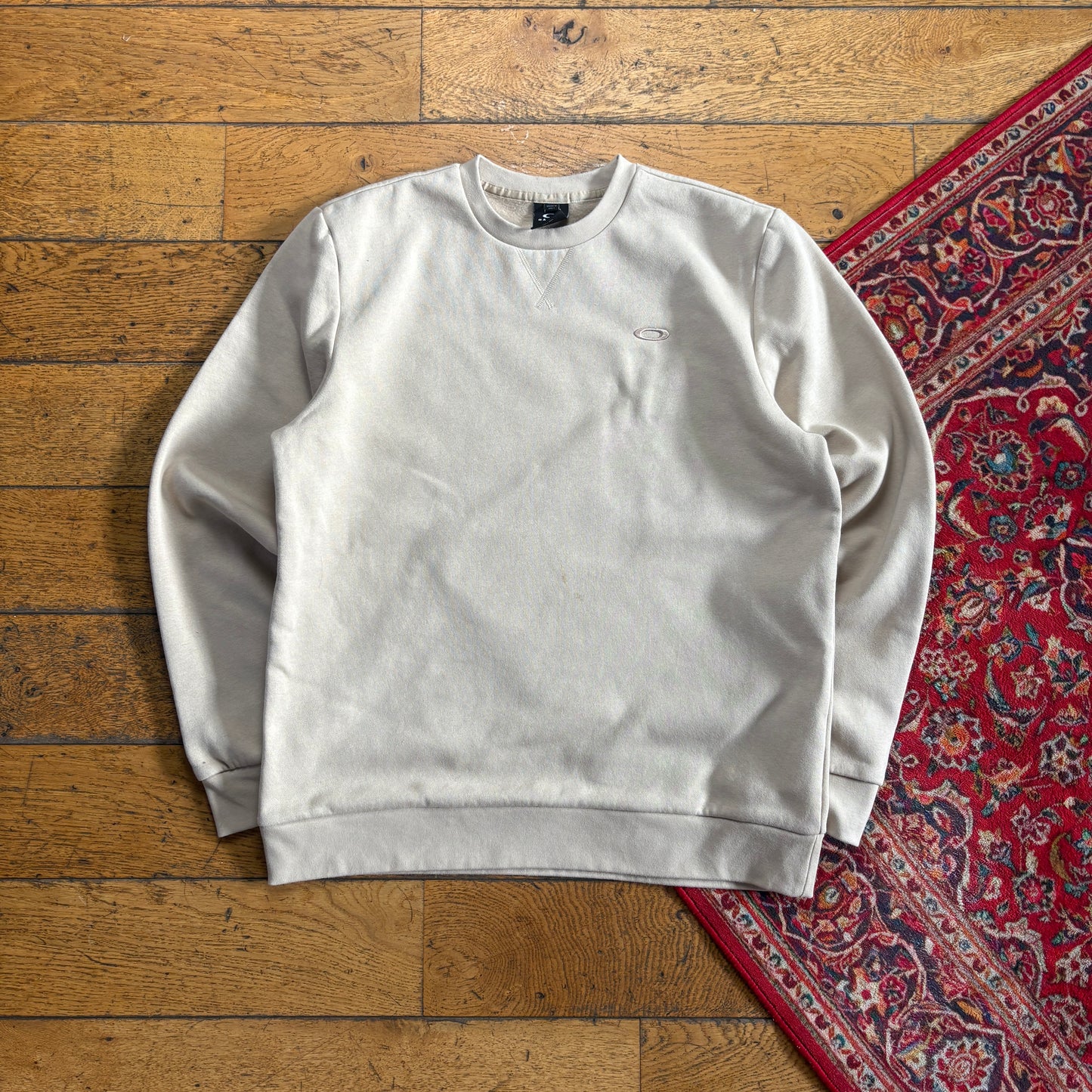Vintage Oakley Cream Embroidered Sweatshirt - M