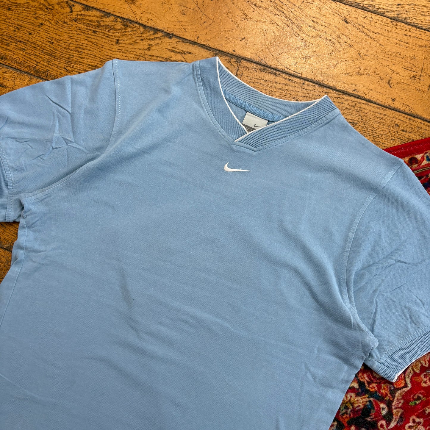 Vintage Nike Blue Centre Swoosh T-Shirt - S