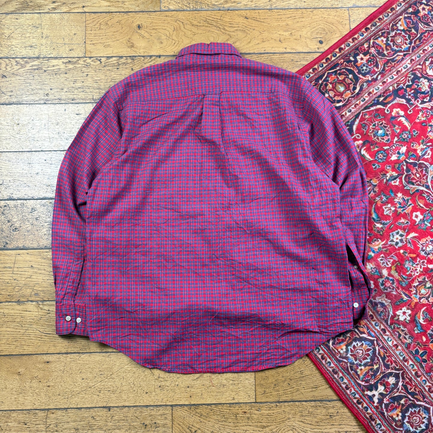 Vintage Nautica Red Check Embroidered Shirt - XL