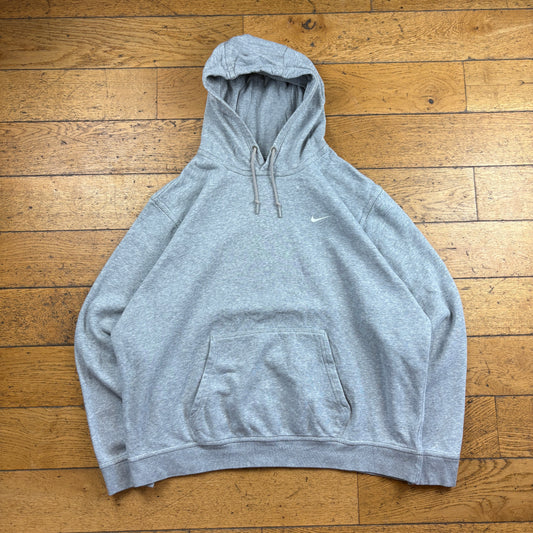 Vintage Nike Grey Swoosh Embroidered Hoodie Sweatshirt - XXL