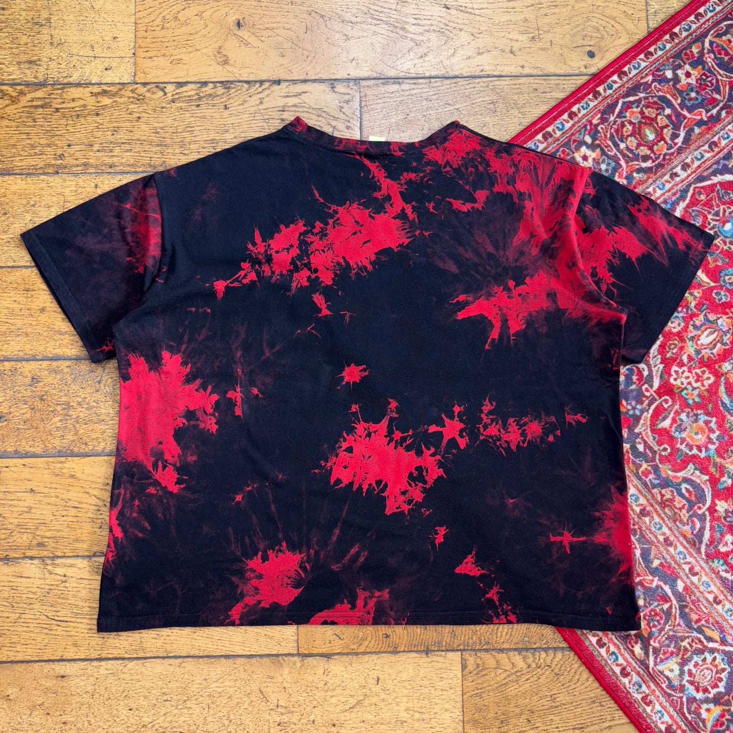 Vintage Romwe Dont Talk To Strangers Black Red Tie Dye Alien Graphic T-Shirt -XL