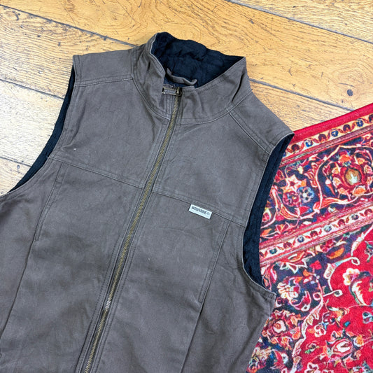 Vintage Brown Gilet Vest Workwear Carhartt Style Jacket - S