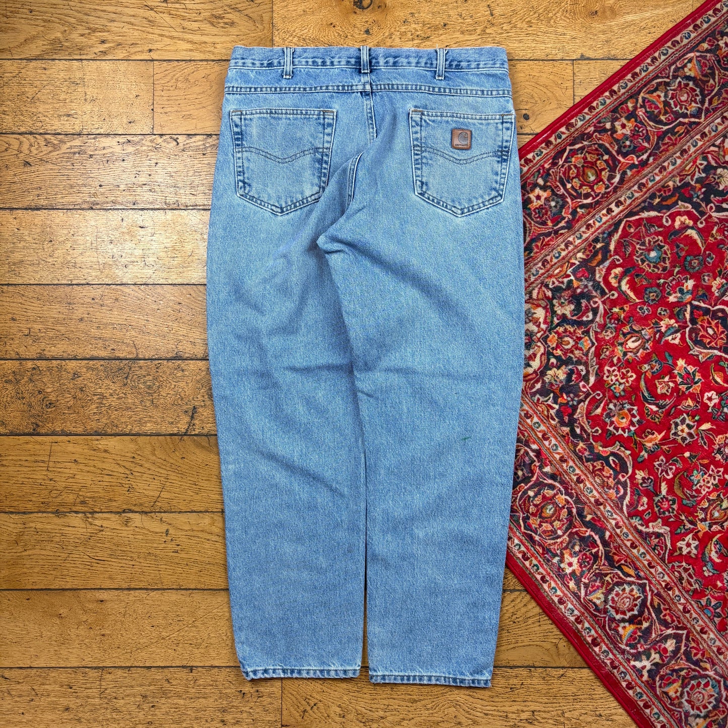 Vintage Carhartt Blue Workwear Carpenter Baggy Jeans - 36