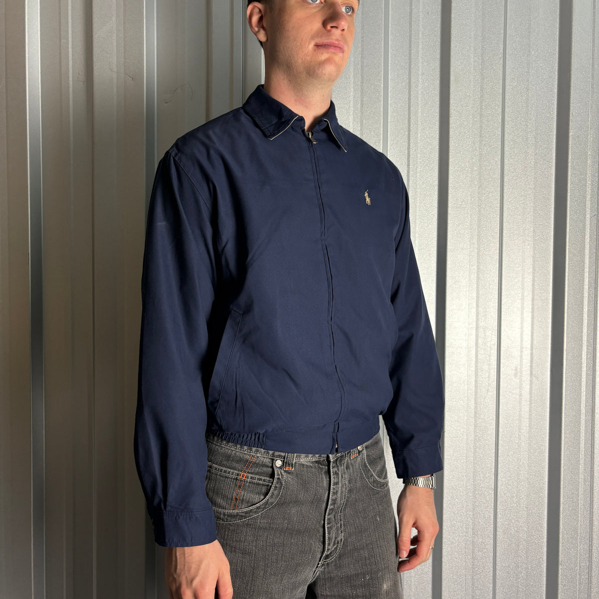 Vintage Ralph Lauren Navy Harrington Jacket - S