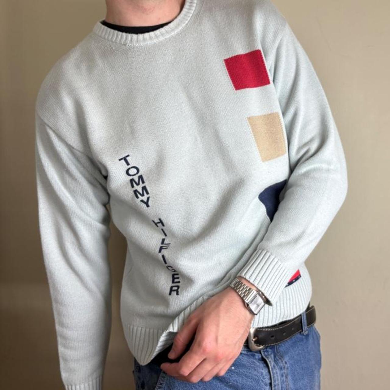 Vintage Tommy Hilfiger Blue Knit Jumper - S