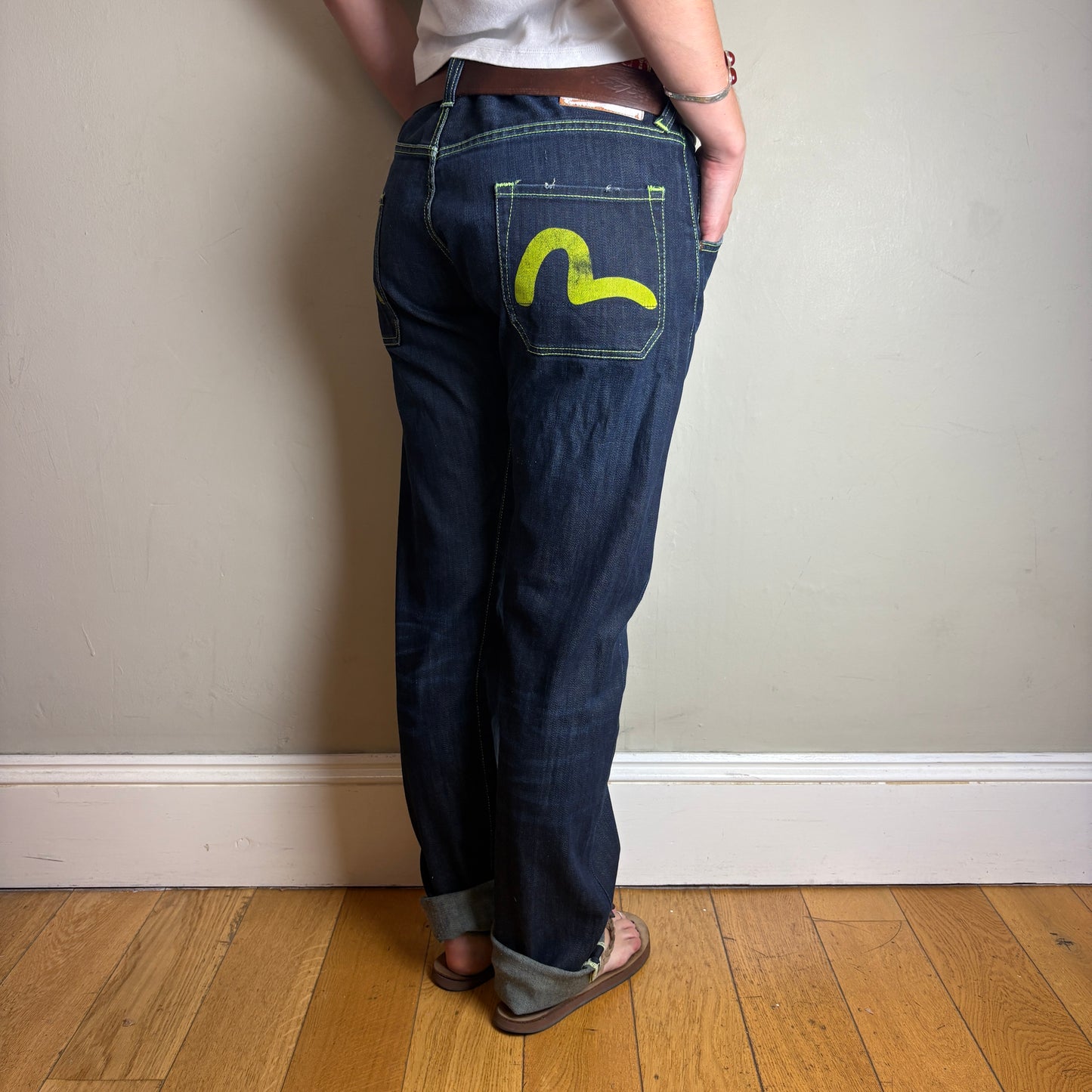 Vintage Evisu Blue Japanese Denim Y2K Hip Hop Womens Jeans - 34L