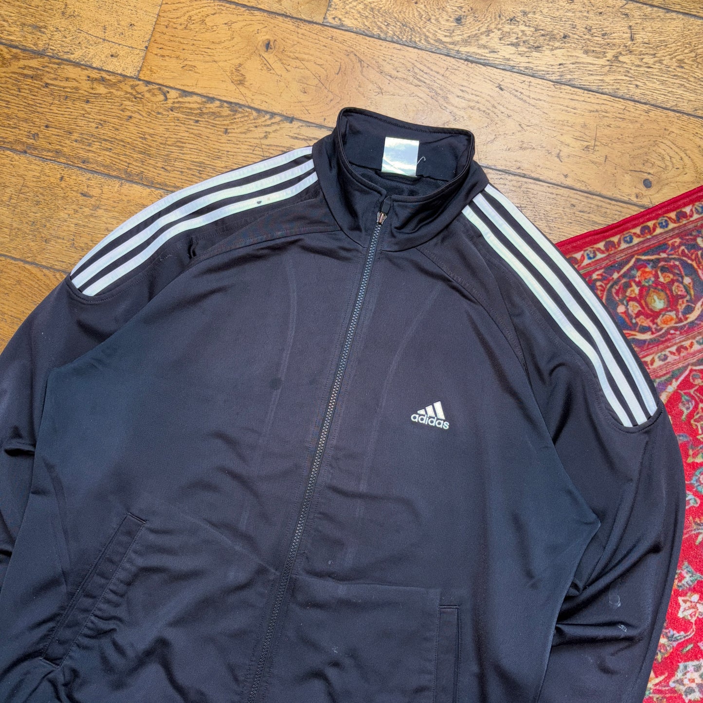 Vintage Adidas Black Y2K Tracksuit Track Shell Windbreaker Jacket - XL