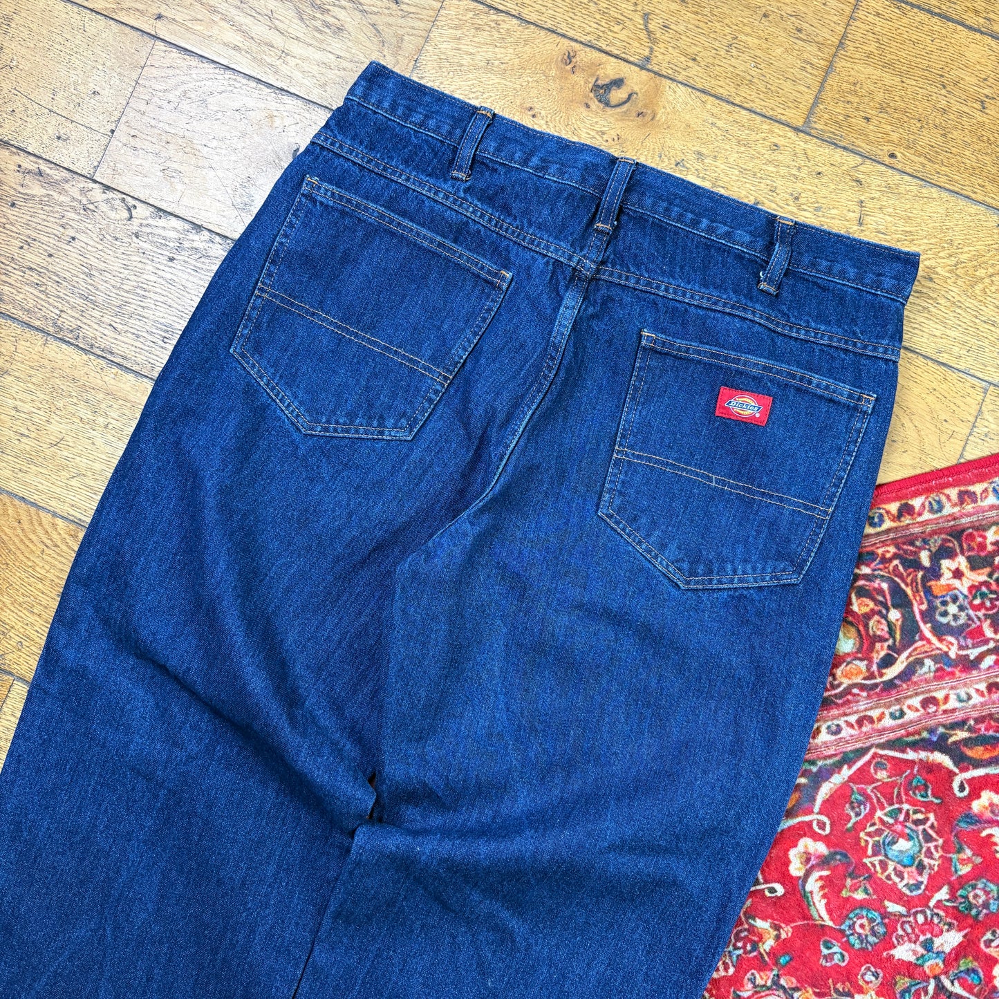Vintage Dickies Workwear Carpenter Baggy Blue Jeans - 36