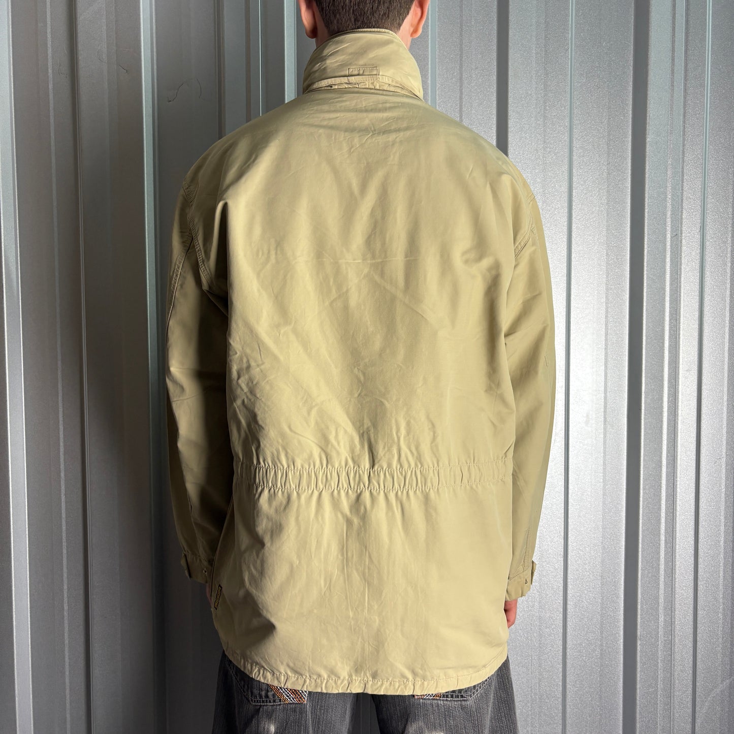 Vintage Armani Jeans Cream Chore Funnel Neck Jacket - L