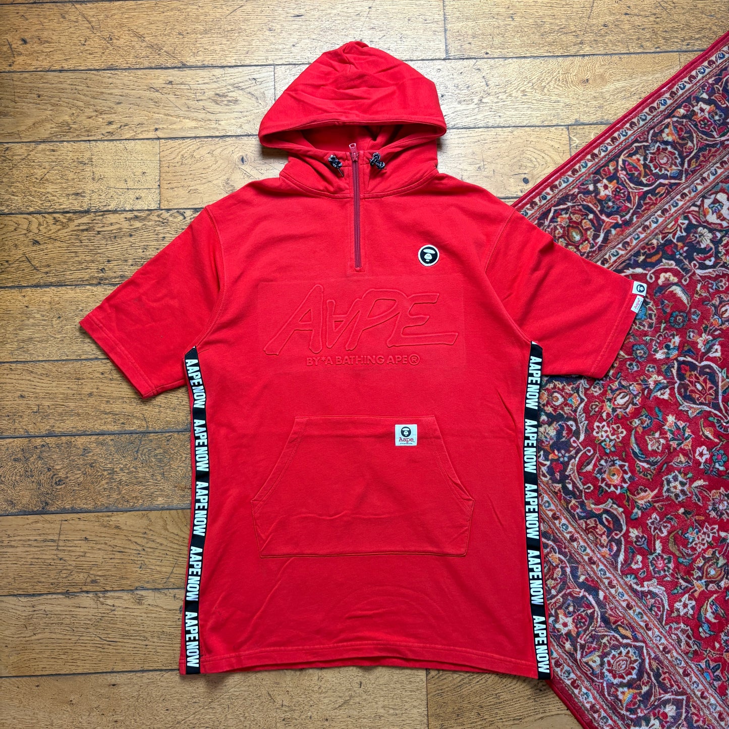 Vintage Bape Bathing Ape Red Hoodie T-Shirt Sweatshirt - XS