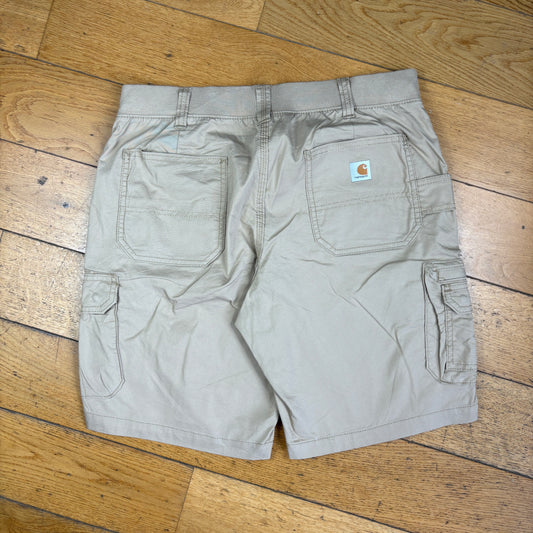 Vintage Carhartt Workwear Womens Cream Baggy Carpenter Shorts - Size 14