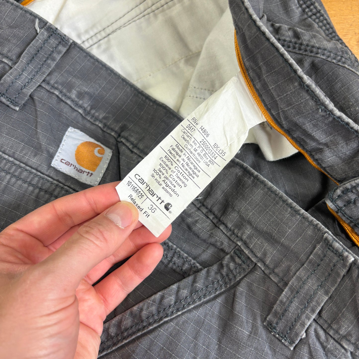 Vintage Carhartt Grey Workwear Baggy Carpenter Shorts - 36