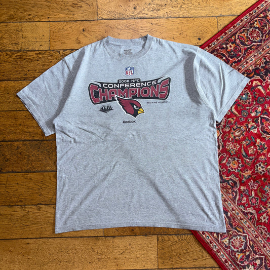 Vintage 08 NFL Reebok Grey Cardinals Graphic T-Shirt - XL