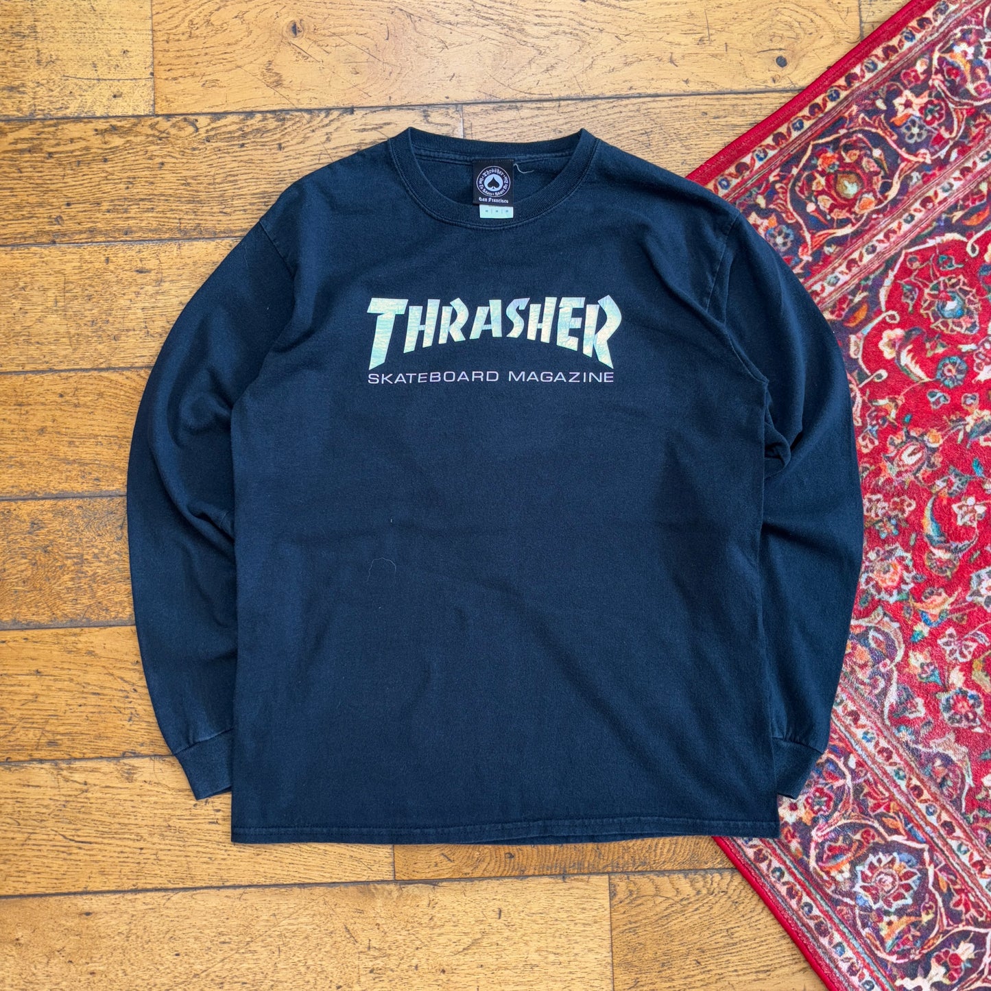 Vintage Thrasher Black Skate Long Sleeve Graphic T-Shirt - S