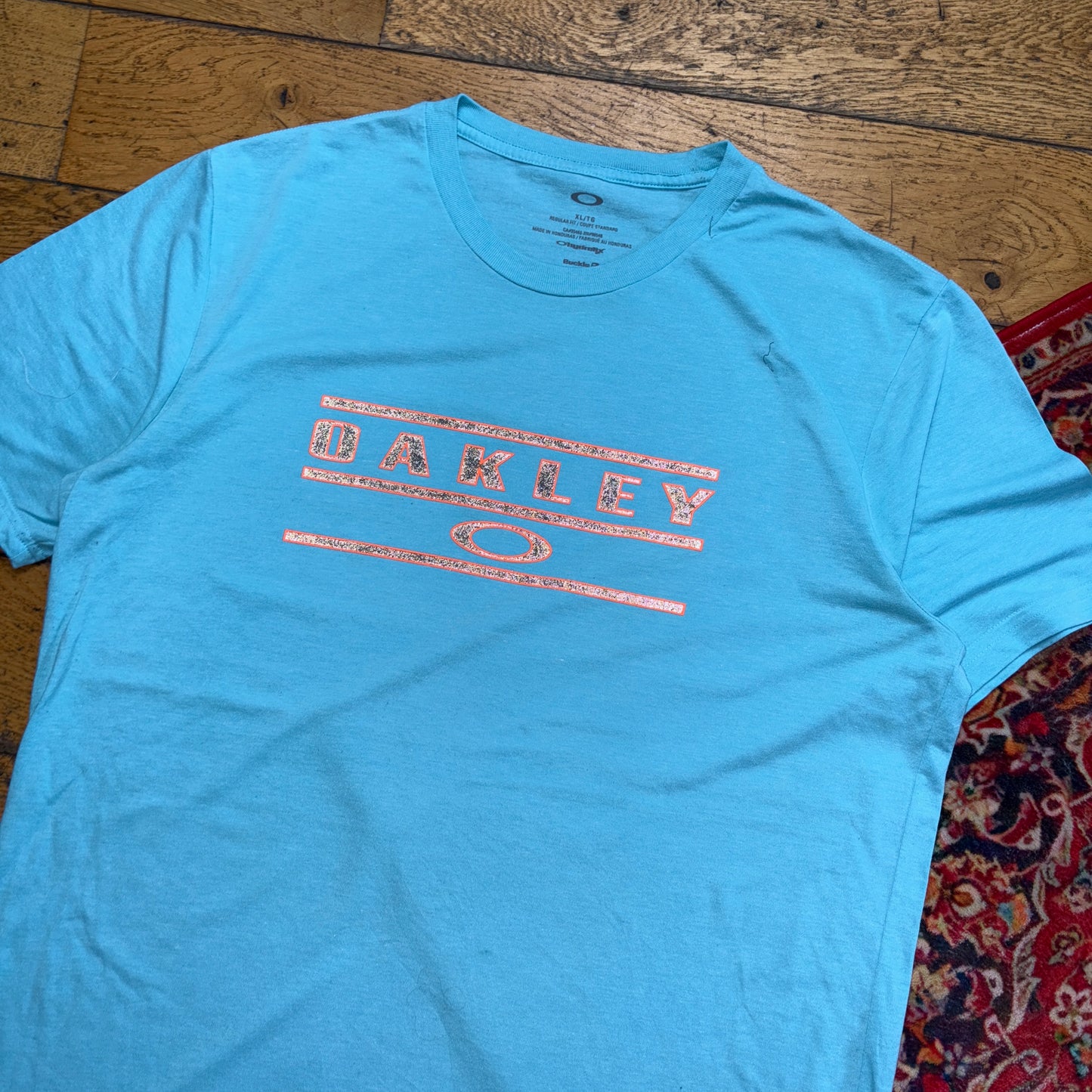 Vintage Oakley Blue Graphic T-Shirt - L