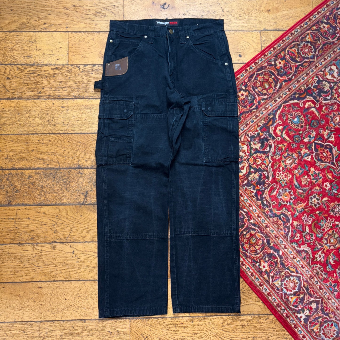 Vintage Wrangler Black Carpenter Workwear Baggy Trousers - 31S