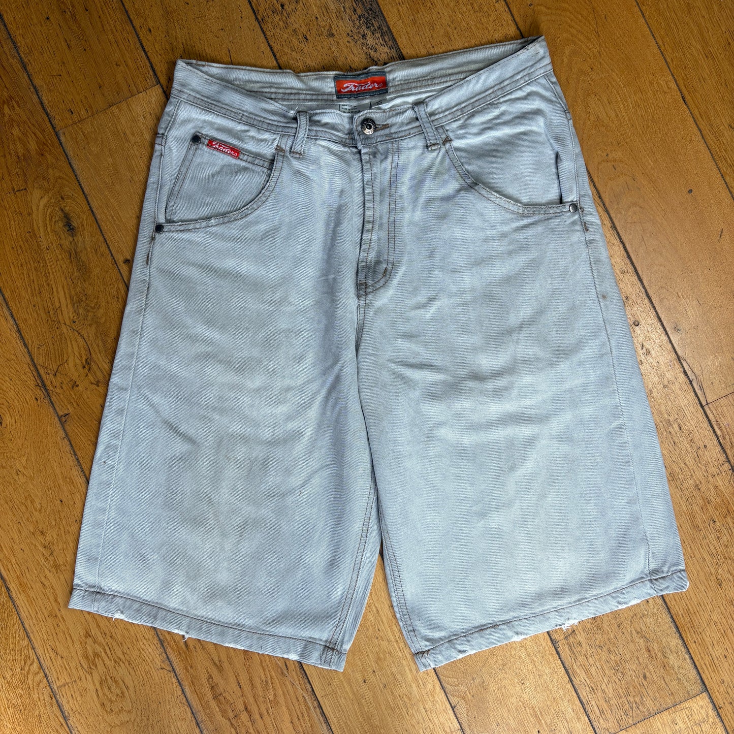 Vintage Traders Embroidered Hip Hop Blue Baggy Shorts Jorts - 32