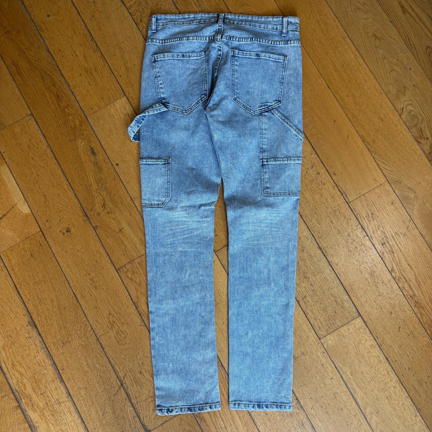 Vintage Double Knee Blue Slim Workwear Carpenter Jeans - 34