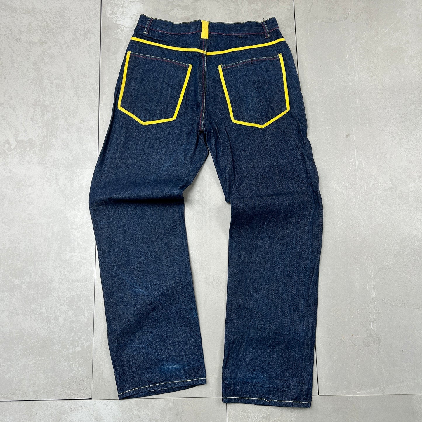 Vintage Noiz Jeans Embroidered Hip Hop Baggy Blue Jeans - 34