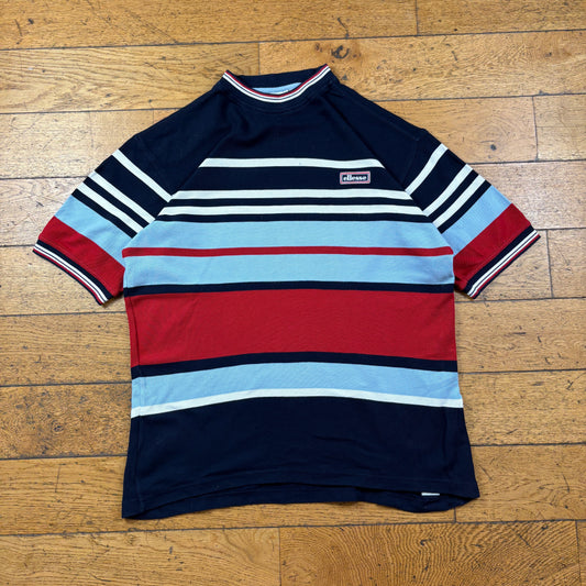 Vintage Ellesse Navy Red Stripe T-Shirt - XL
