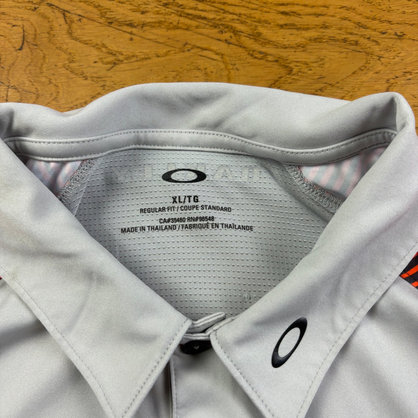 Vintage Oakley Grey Orange Sport Polo Shirt - XL