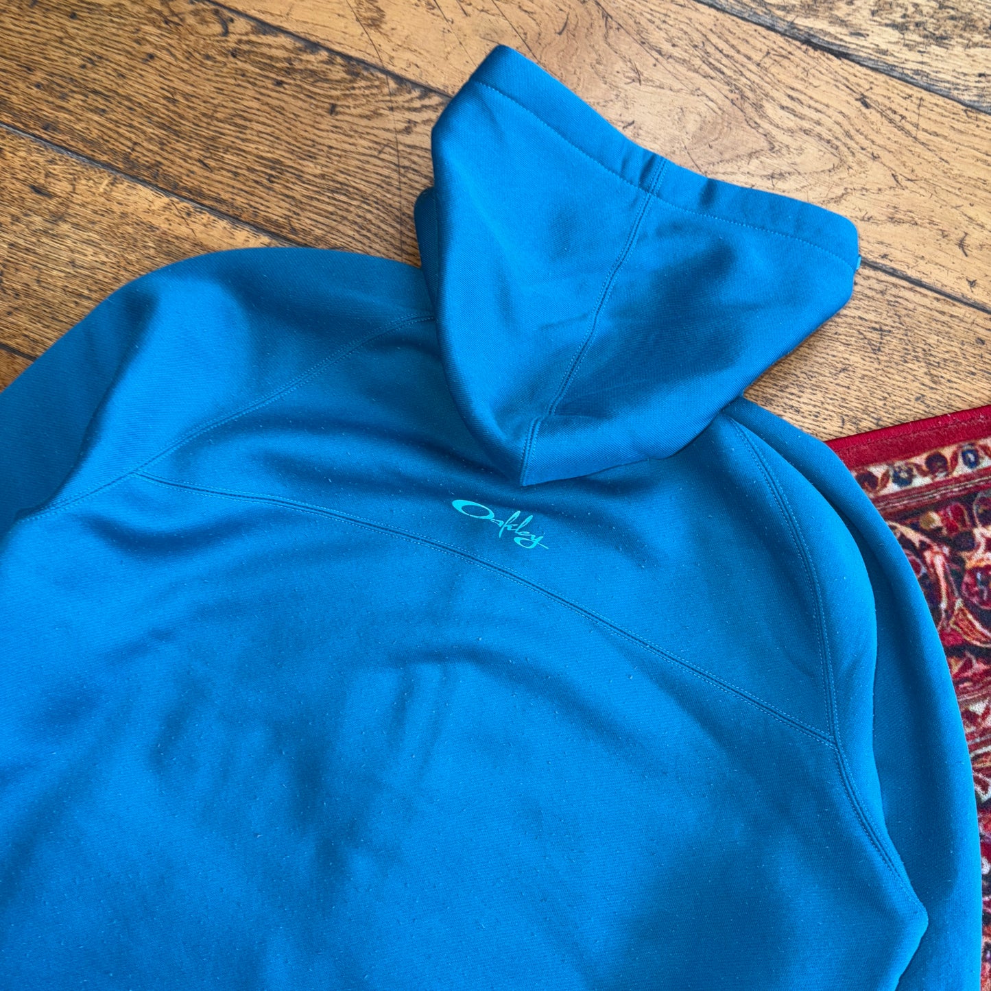 Vintage Oakley Blue Womens Sports Zip Hoodie Sweatshirt - XL
