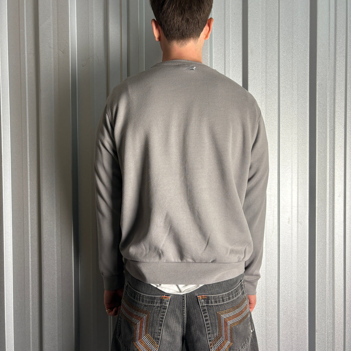 Vintage New Balance Grey Embroidered Sweatshirt - S