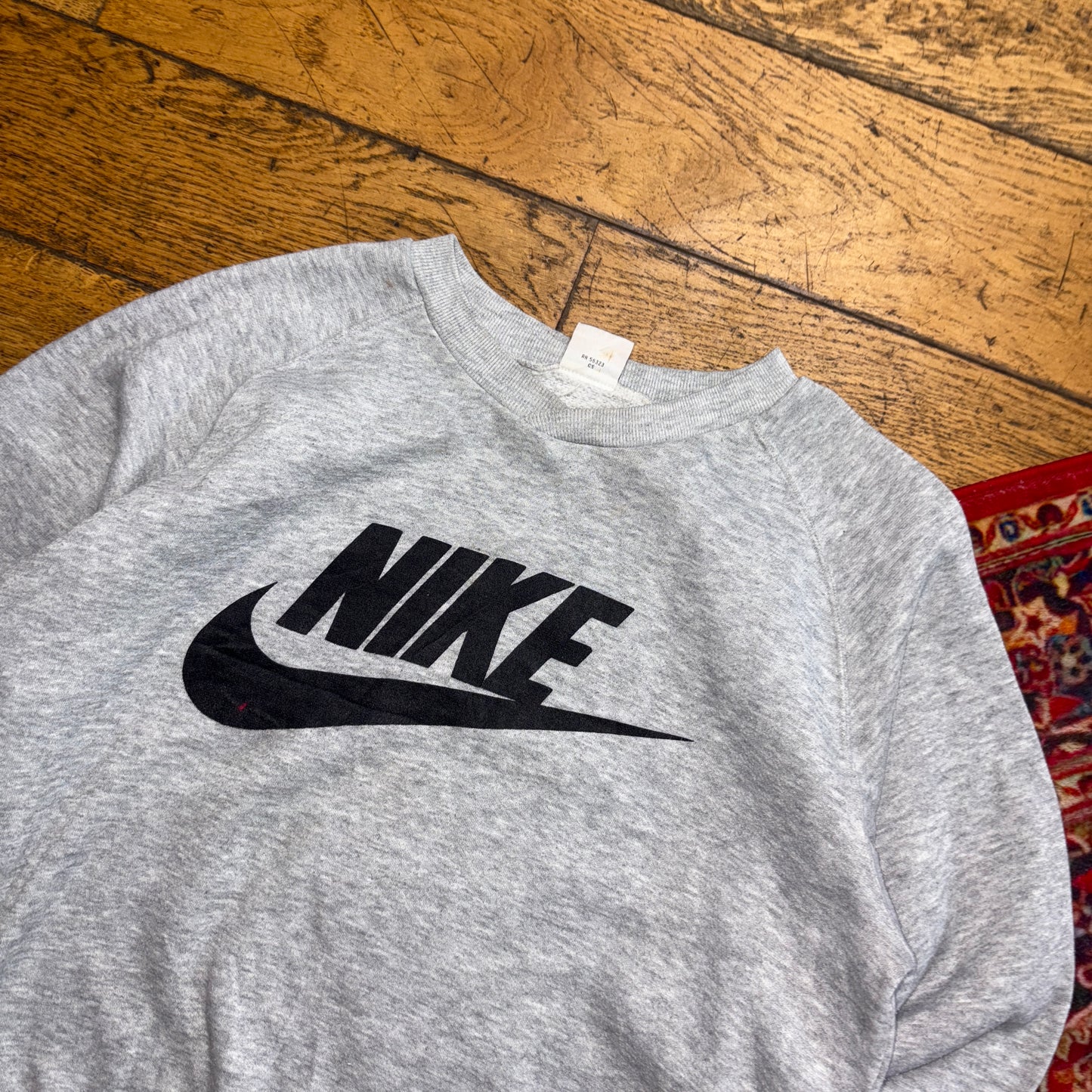 Vintage 80s Nike Grey Swoosh Boxy Sweatshirt - M