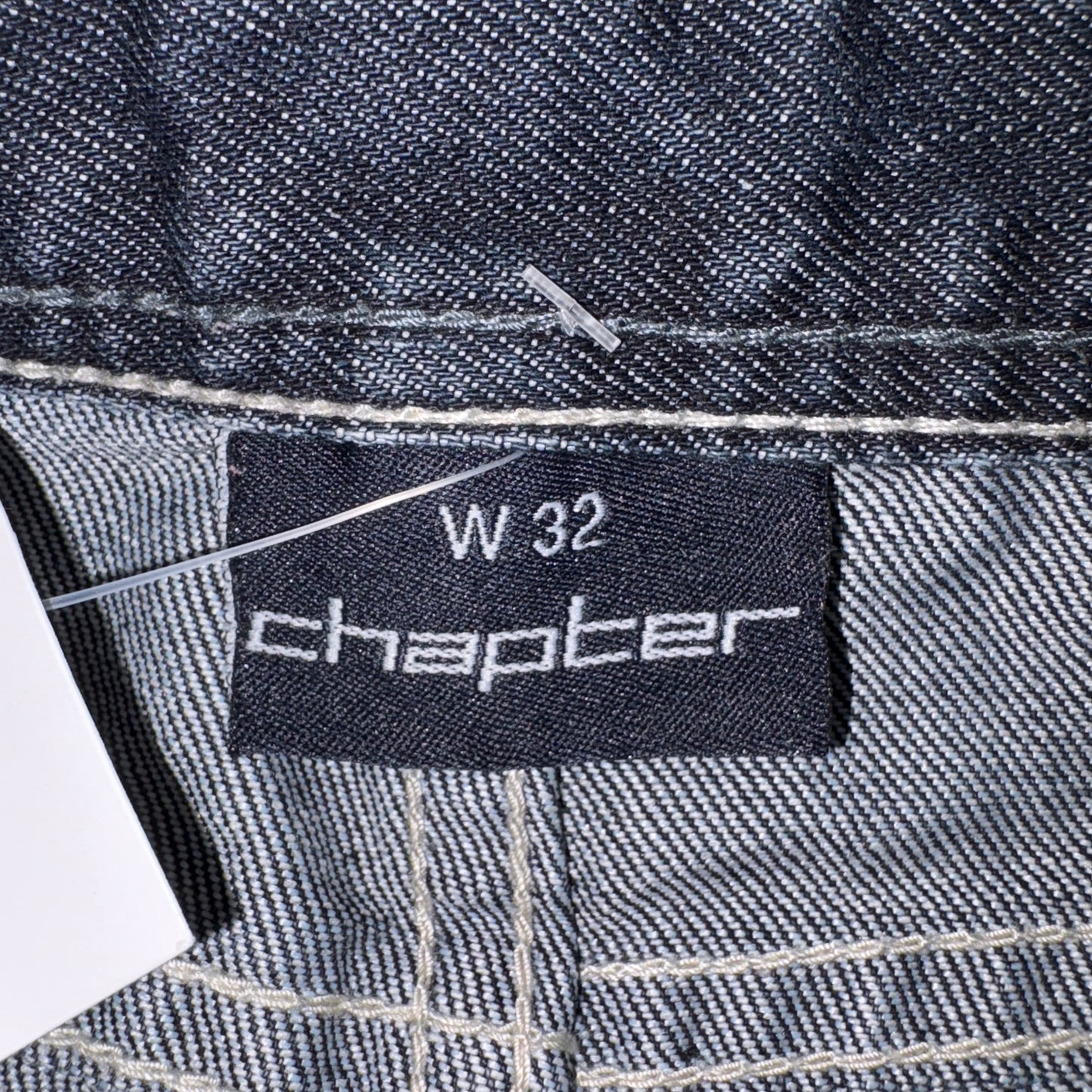 Vintage Blue Double Knee Denim Shorts - 34