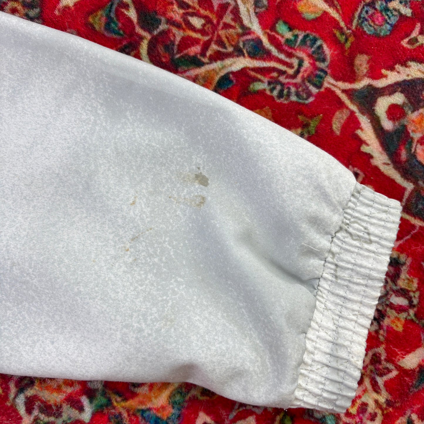 Vintage Pattern White Tracksuit Track Shell Windbreaker Jacket - M