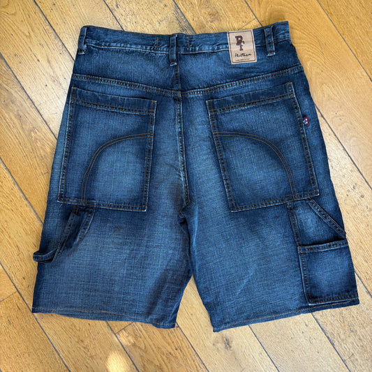 Vintage Phat Farm Embroidered Blue Hip Hop Baggy Shorts Jorts - 36