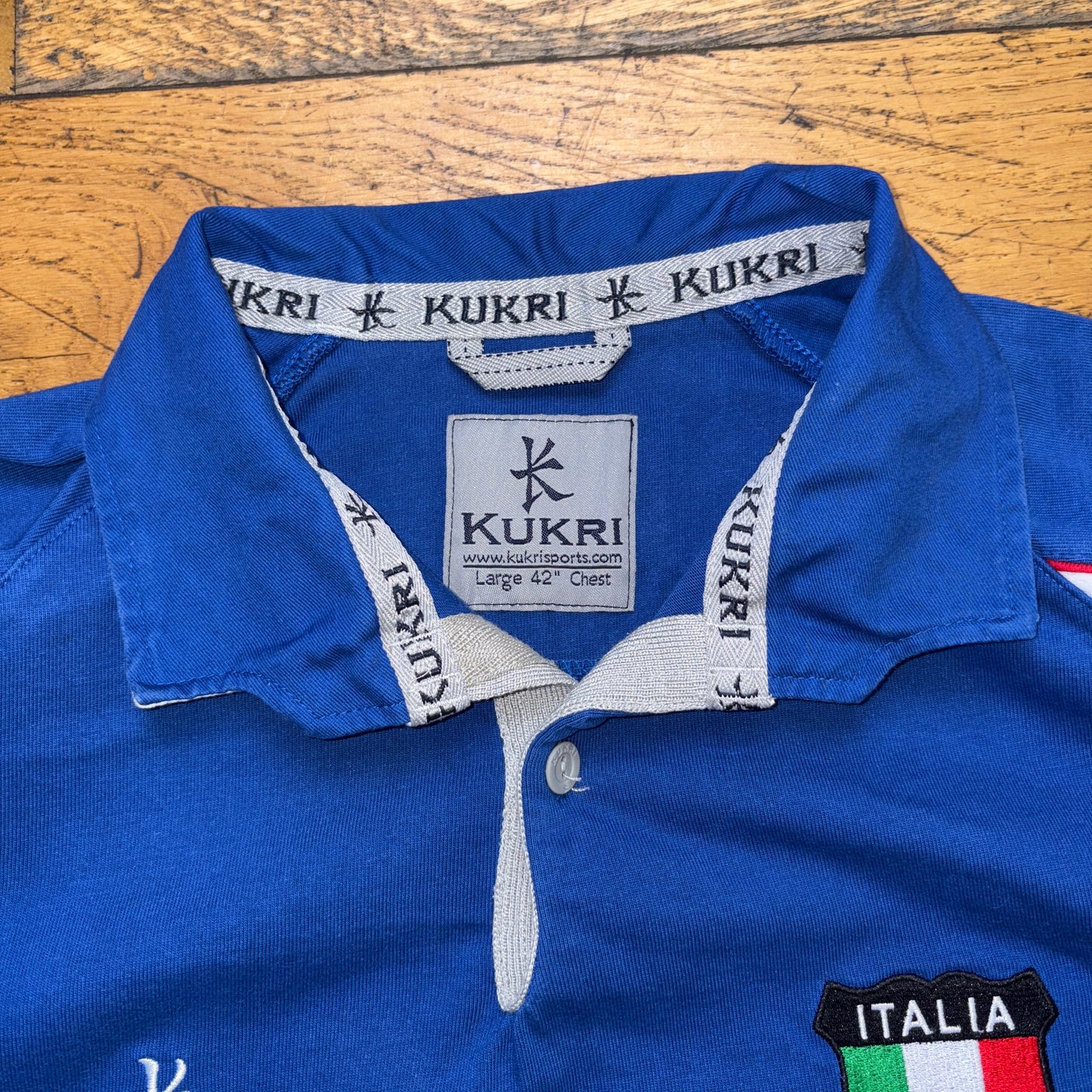 Vintage Kukri Italy Blue Rugby Polo Shirt - M