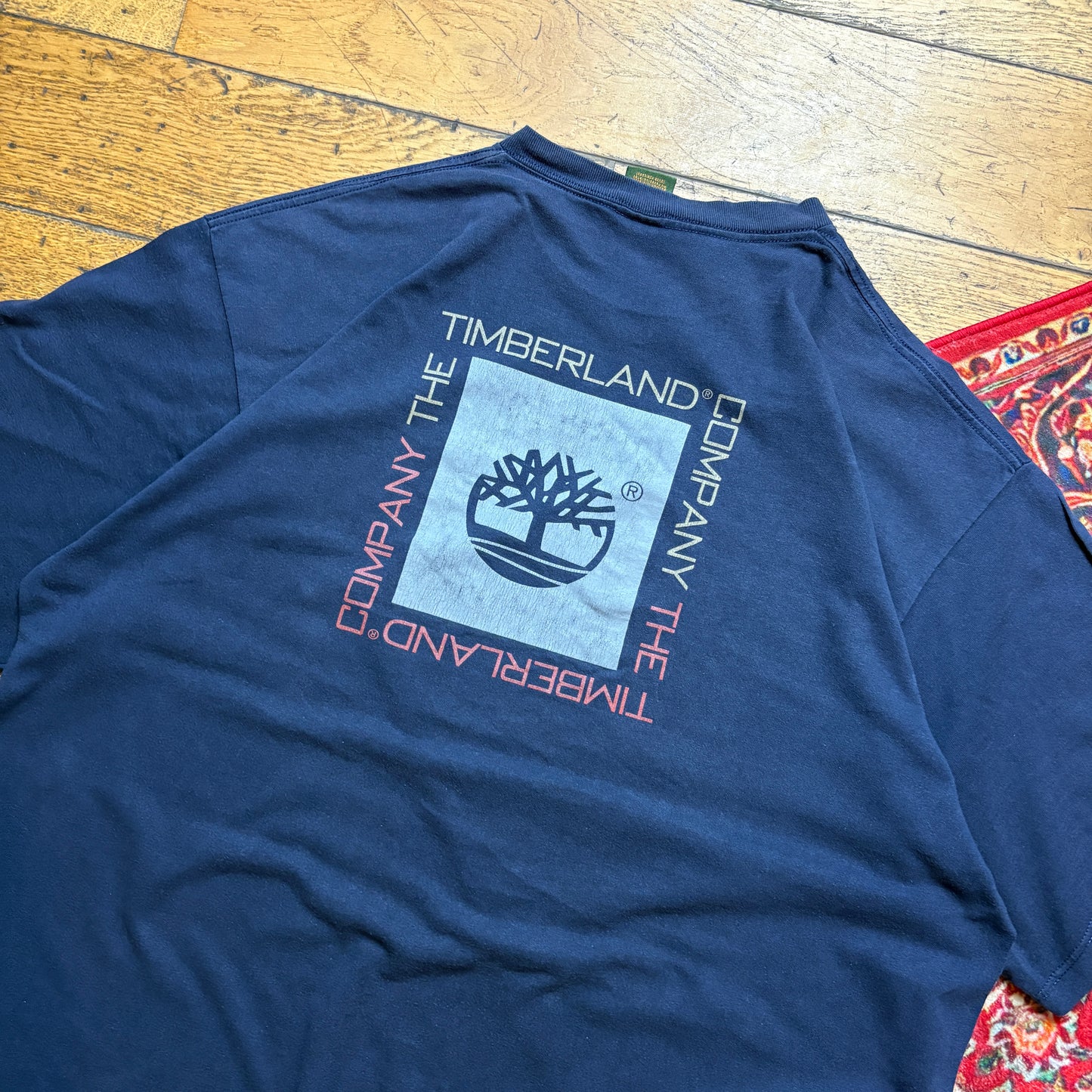 Vintage Timberland Navy Graphic T-Shirt - XL
