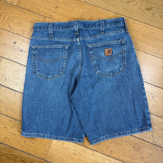 Vintage Carhartt Workwear Blue Baggy Carpenter Jorts Shorts - 34